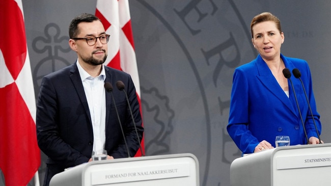 Mette Frederiksen, right, with Mute Egede, prime minister of Greenland, this month. Picture: Mads Claus Rasmussen/Ritzau Scanpix/AFP/Getty Images