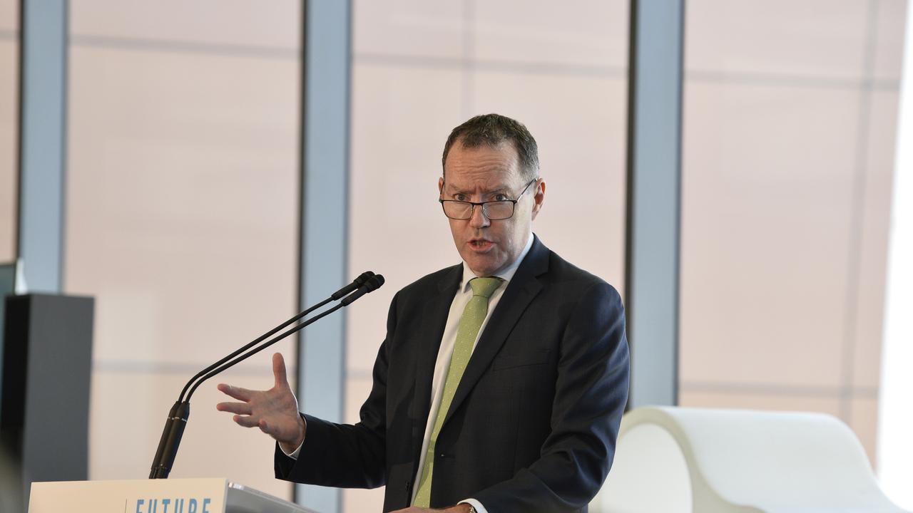 Jason Scott of News Corp gives the welcome address at the Future Toowoomba lunch at Wellcamp Airport, Friday, December 3, 2021. Picture: Kevin Farmer