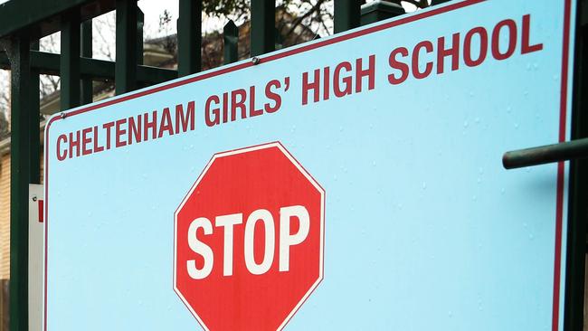 Cheltenham Girls High School gate. Picture: John Feder