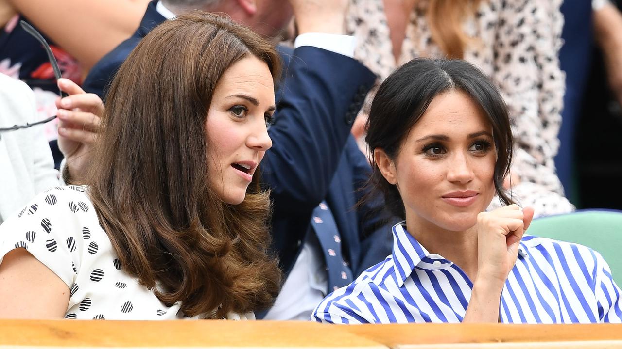 Kate and Meghan at Wimbledon in 2018. Picture: Clive Mason/Getty Images.