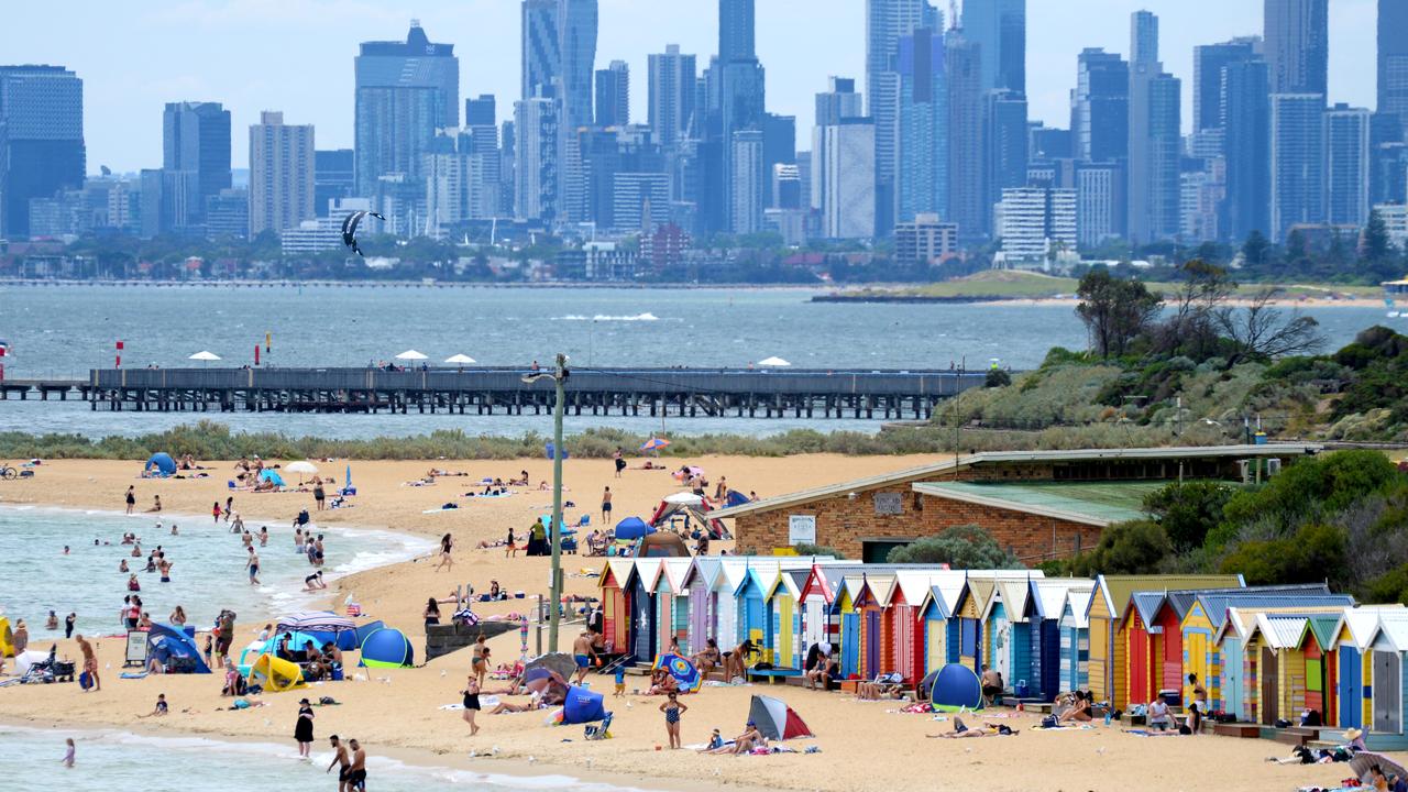 The objects were found on Brighton Beach, a popular spot in Melbourne’s southeast. Picture: NCA NewsWire / Andrew Henshaw