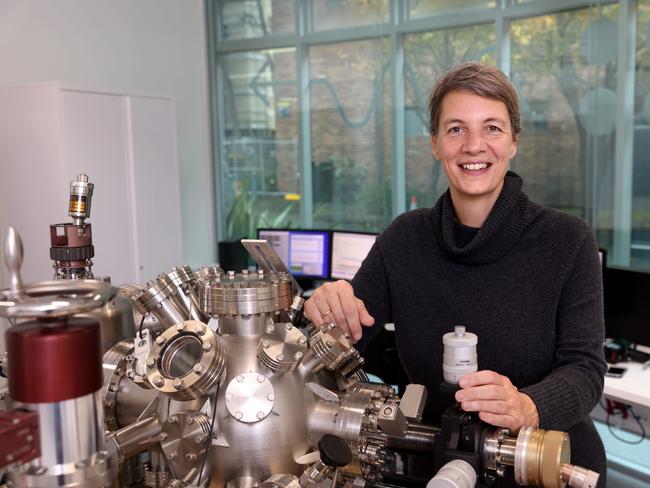 Professor Michelle Simmons at the quantum mechanics lab at the University of NSW: ‘This funding lets us get to some of the next big milestones.’ Picture: NCA NewsWire / Damian Shaw