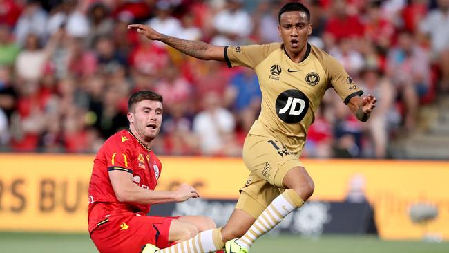 Wanderers midfielder Keanu Baccus is away on international duty with the Olyroos. (AAP Image/James Elsby)