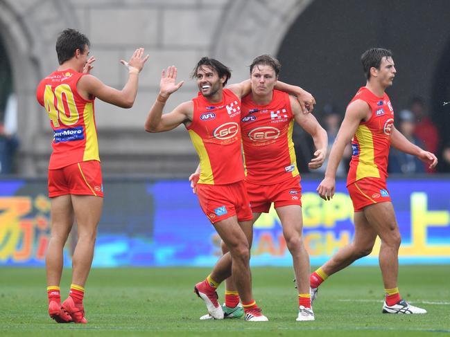 Gold Coast’s Lachie Weller wants brother Maverick to return to the Suns. Picture: AAP Image/David Mariuz.