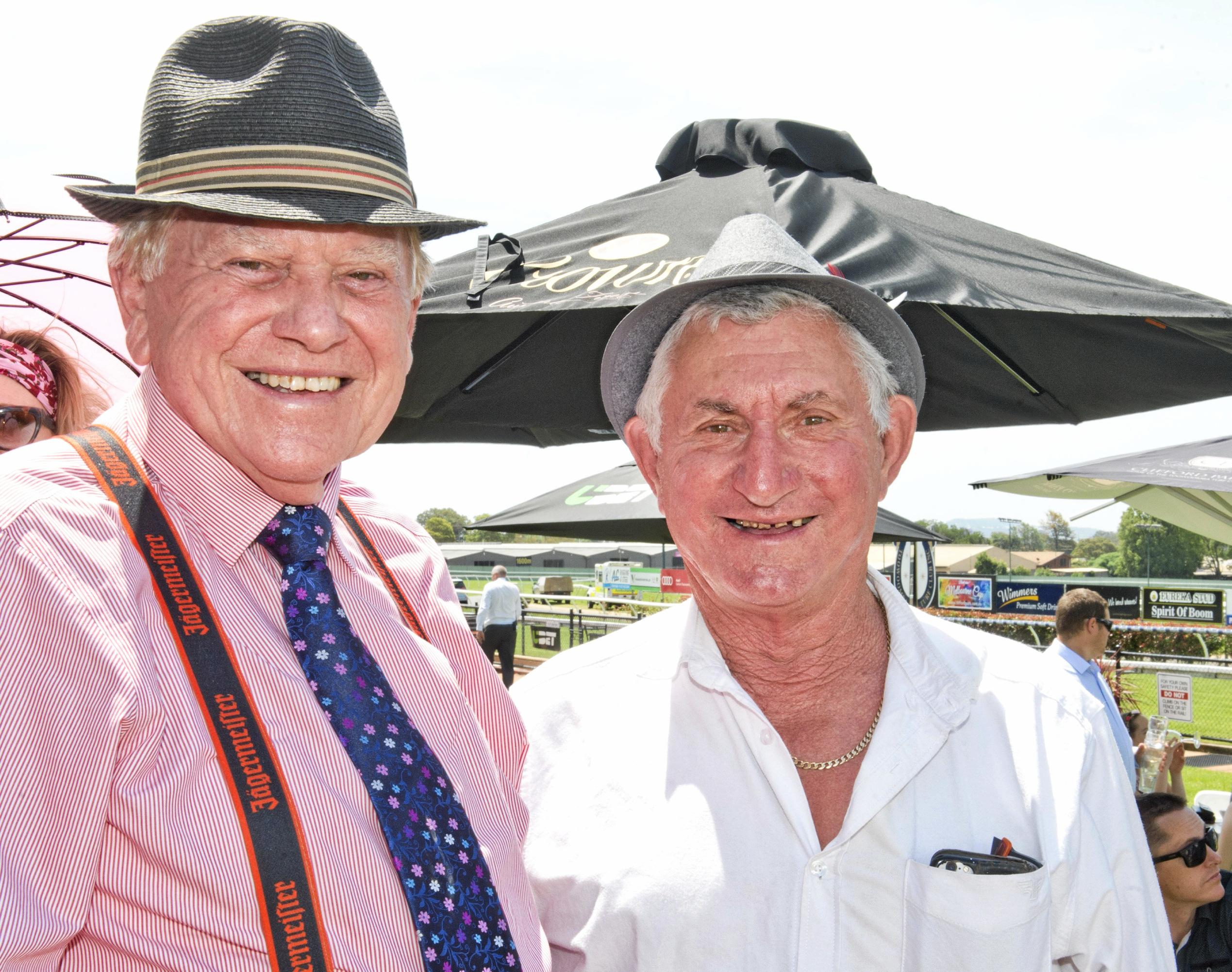 ( From left ) Lee O'Donnell and Bevan Kammholz.  Melbourne Cup Day at Clifford Park. Wednesday, 3rd Jan, 2018. Picture: Nev Madsen