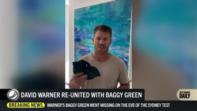 David Warner re-united with baggy green