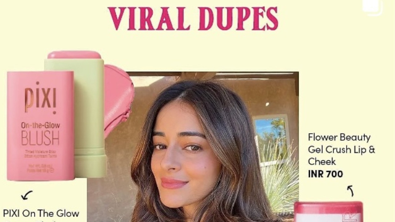 An influencer shares the beauty dupe products going viral on social media. Picture: Instagram / lbbdelhincr