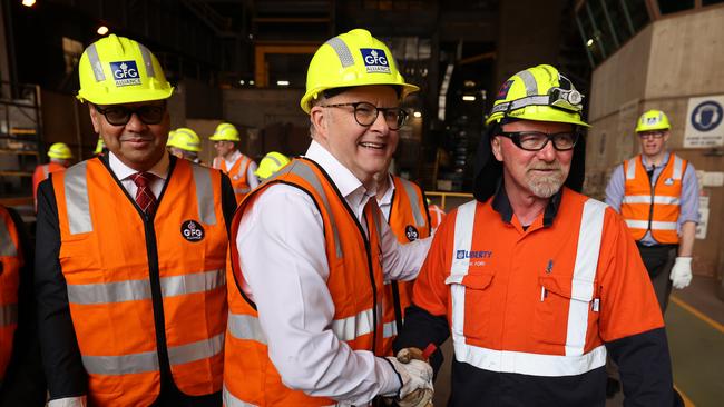 Prime Minister Anthony Albanese visiting the Whyalla steelworks in September 2023.