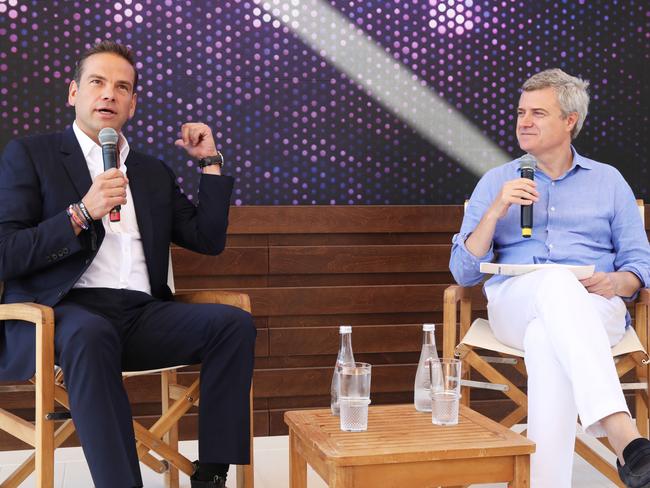 Lachlan Murdoch, CEO and Chairman of Fox, sat down with Mark Read, CEO of WPP. Picture: Ella Pellegrini