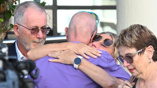 day. Family and friends of the victims of the crash leave Maroochydore Court House. Picture: NewsWire / John Gass