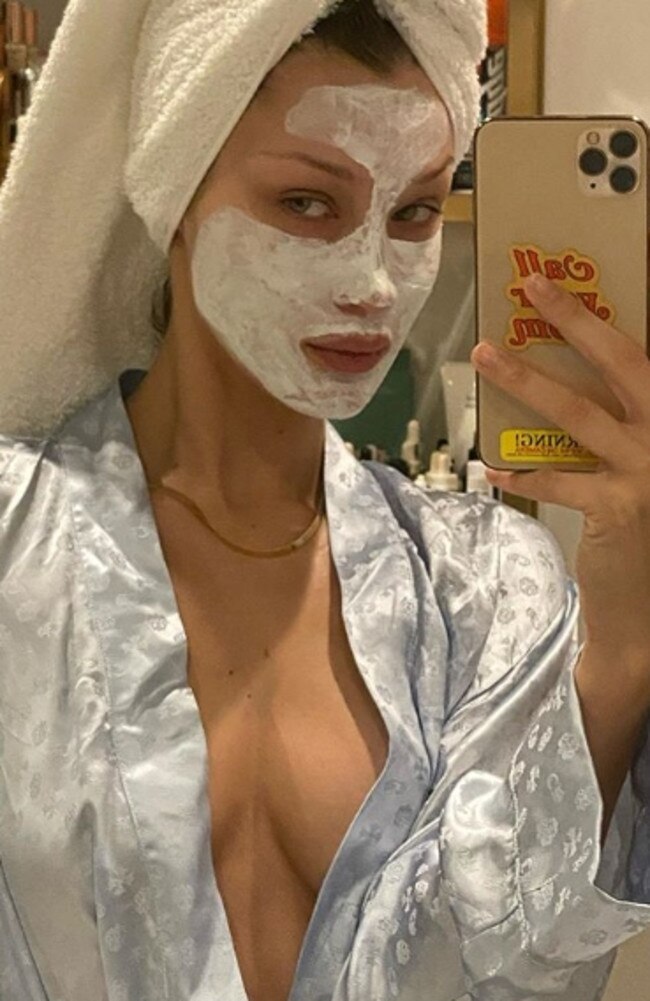 Supermodel Bella Hadid has nailed her at-home self care routine. Picture: Instagram