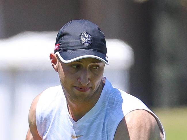 MELBOURNE, AUSTRALIA - JANUARY 11 2024Sam Sofrinidis during training as Collingwood returns to training for 2024.Picture: Brendan Beckett