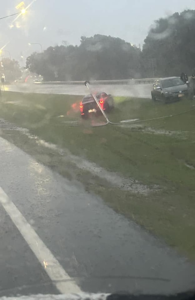 Greg Cole shared a photo of Bermuda Street crash during the flooding. Photo: Greg Cole/Facebook