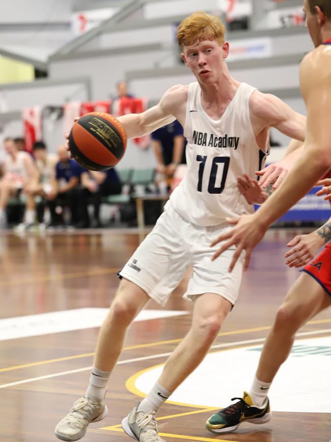 Josh Dent during last year's Under-20s national championships for the NBA Global Academy. Picture: Click in Focus