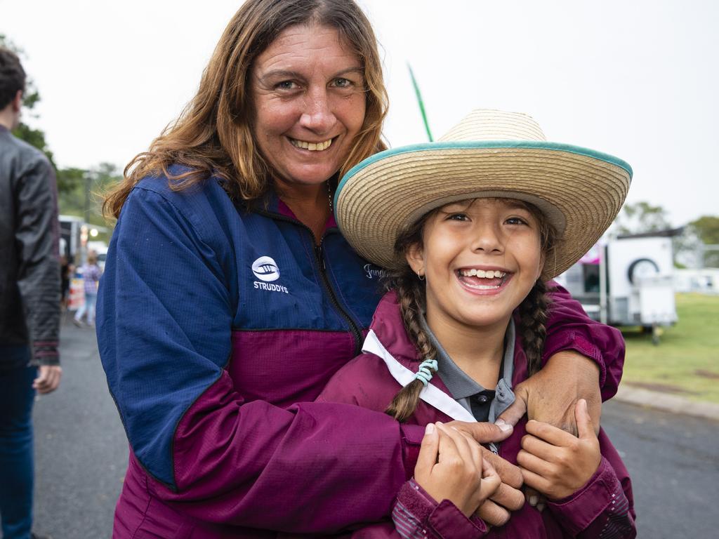 Cassandra Wassell (left) and Adley May at the 2022 Toowoomba Royal Show, Friday, March 25, 2022. Picture: Kevin Farmer