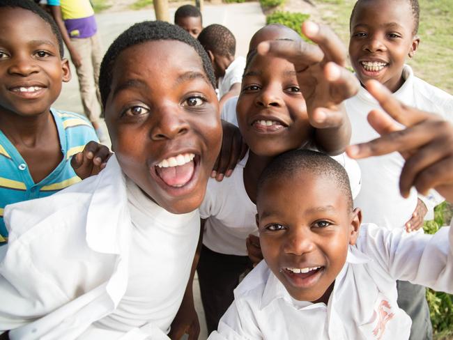 Happy faces of some of the children at the orphanage. Picture: Benjamin Stavert