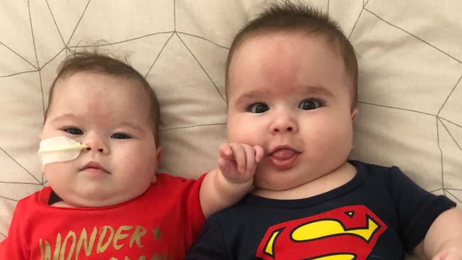 Twins Vincenza and Valentino Puglia-Tateossian have spent most of their five months at the Grace Centre for Newborn Care at the Children's Hospital at Westmead.