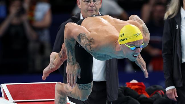 NCA. PARIS FRANCE 2024 OLYMPIC GAMES. July 31 - Day 5 Kyle Chalmers wins silver in the Mens 100m Freestyle Final at the Paris La Defense Arena Picture: Adam Head