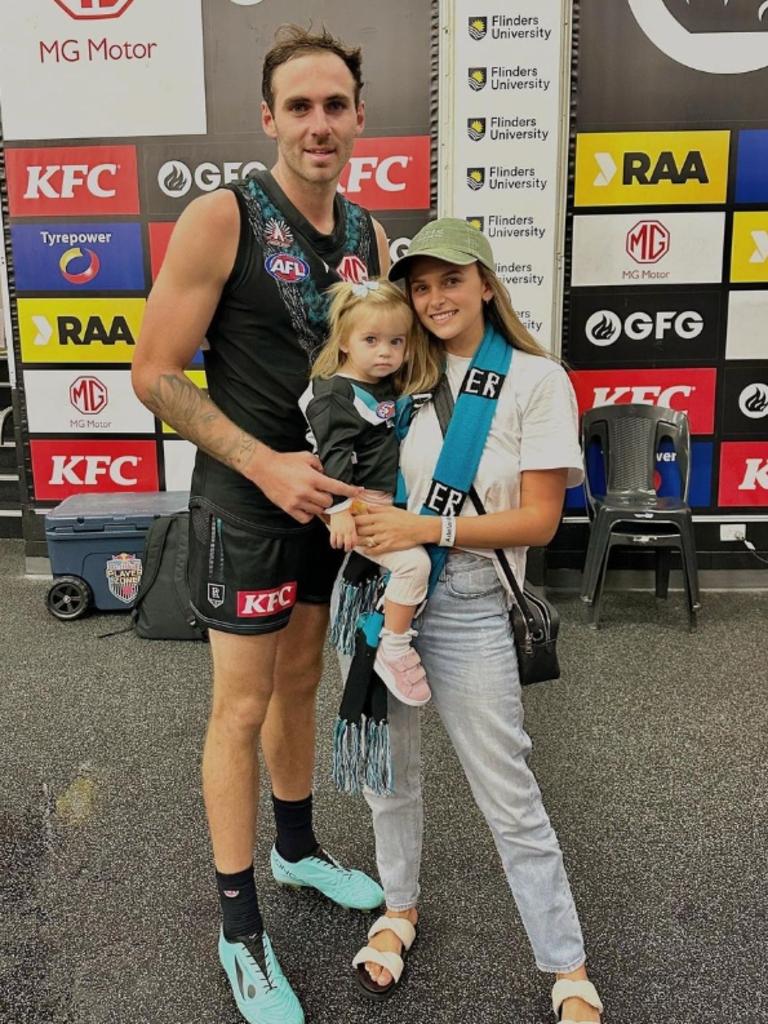 Kellie Finlayson with husband Jeremy Finlayson and their daughter Sophia. Picture: @kelliefinlayson_ on Instagram