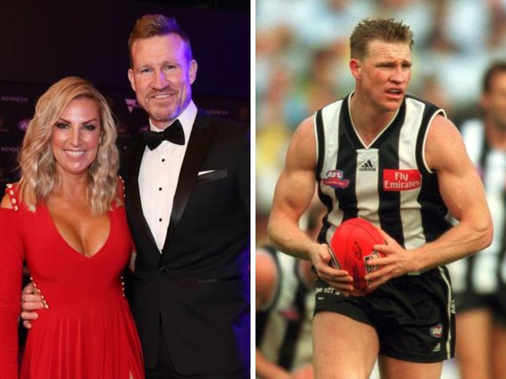 Nathan Buckley with ex-wife Tania and the 2002 AFL grand final