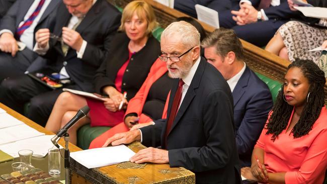 Jeremy Corbyn addresses the Commons. He will never accept an alternative government led by someone else. Picture: AFP