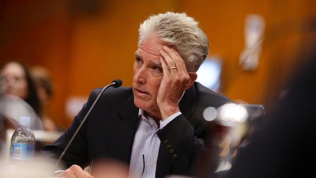 Journalist Neil Mercer gives evidence at Emblems inquiry at NSW State Parliament. Picture Cameron Richardson