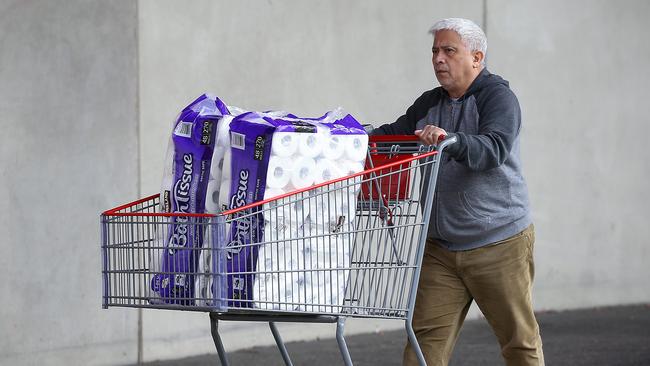 For weeks now, people have been stockpiling toilet paper. Picture: Ian Currie