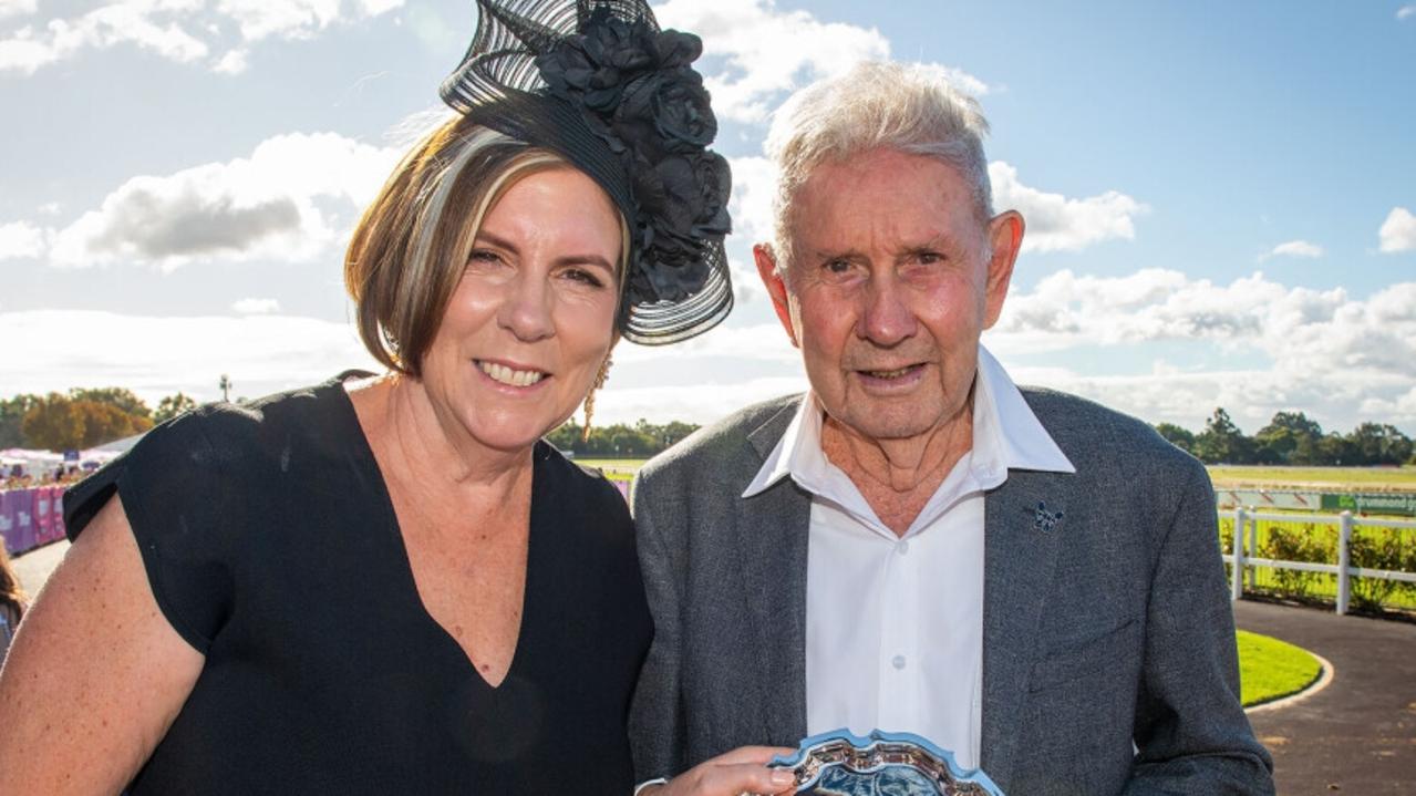 The late Lance Langford (right) with Danielle Pratt. Lance was one of the owners of Super Smink and gifted his share to his four grandchildren. Picture: Western Racepix.