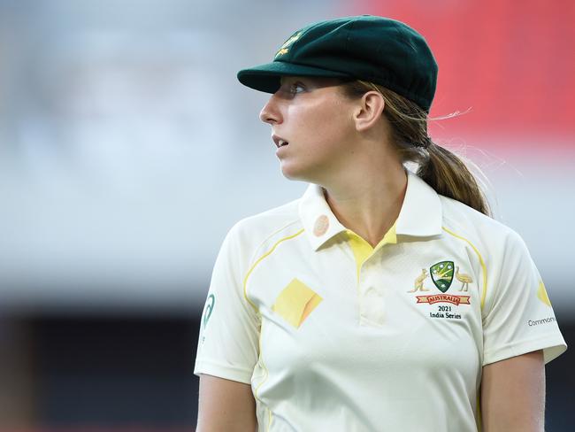 Teenage fast bowler Darcie Brown received her baggy green this series. Picture: Getty Images