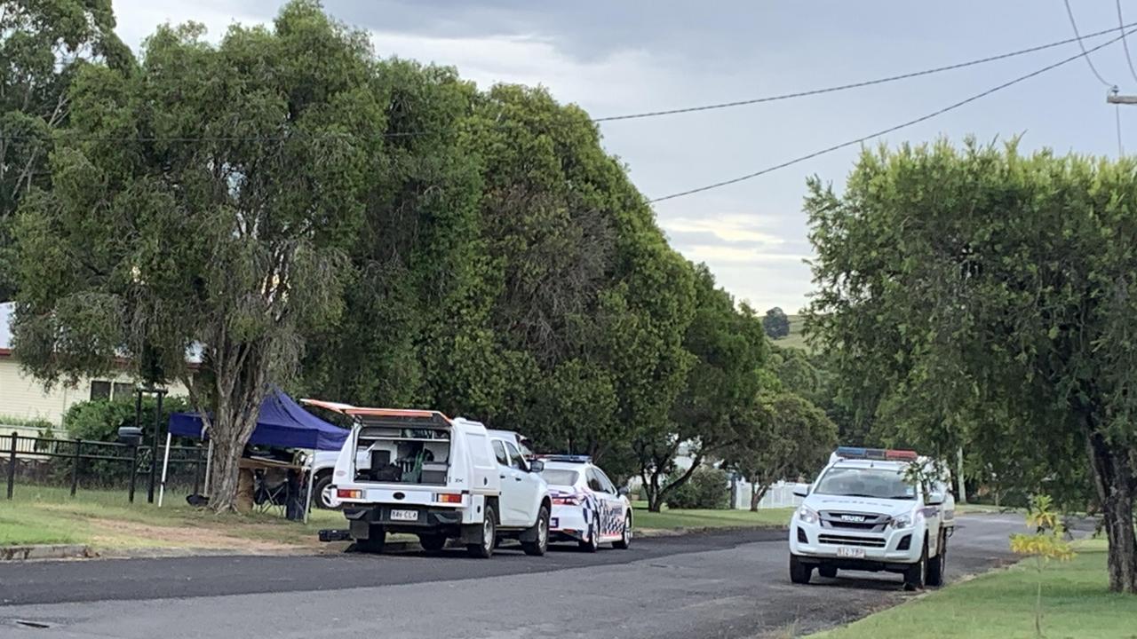 State Emergency Services volunteers and police gather at the home of Krishna Chopra. Pic: Rowan Morris