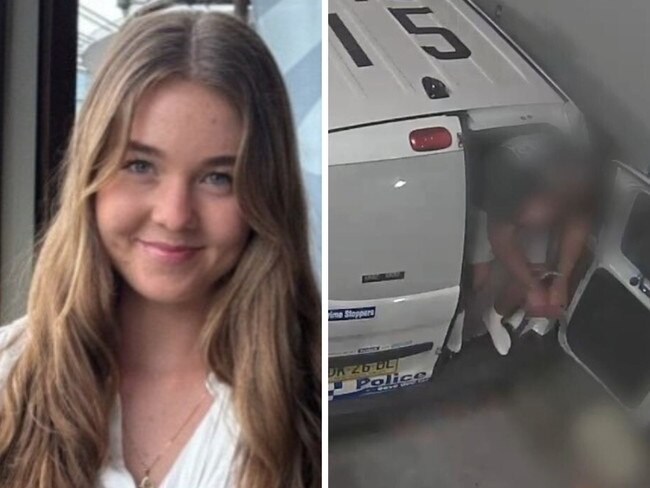 Audrey Griffin shared a photo on Facebook (left). Footage of Adrian Torrens' arrest supplied by NSW Police (right).