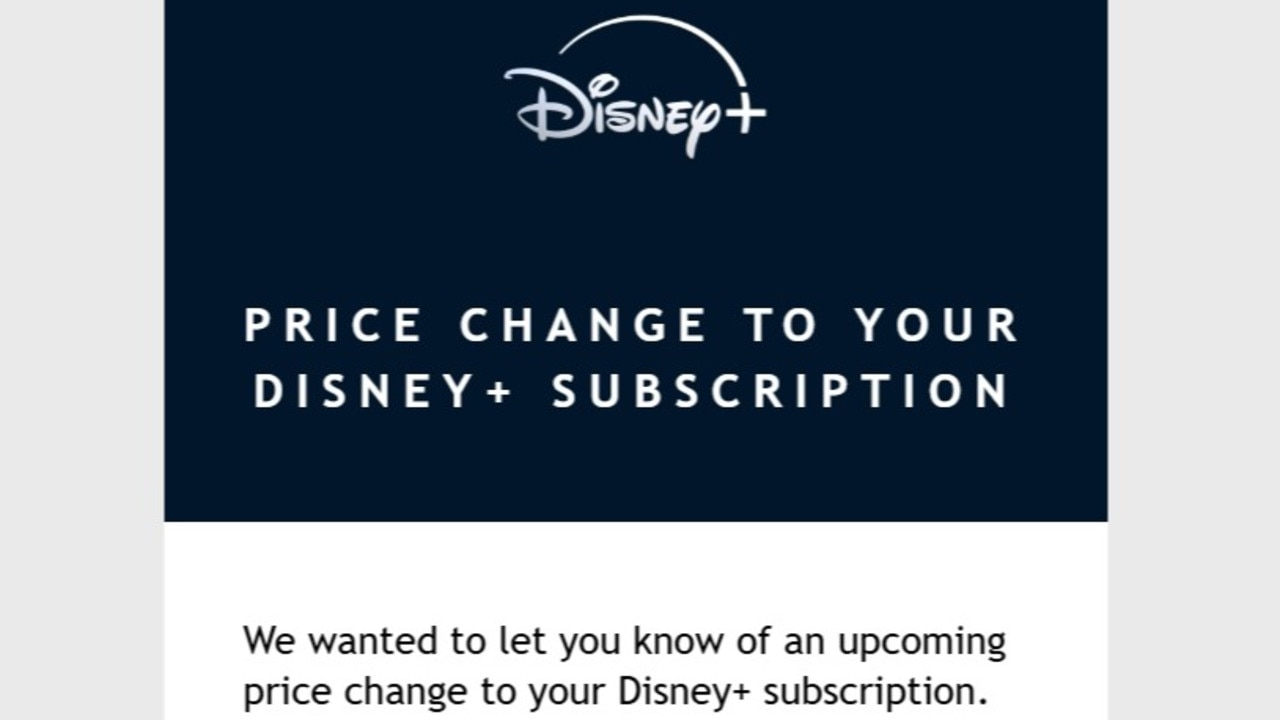 The email sent to Disney+ subscribers.