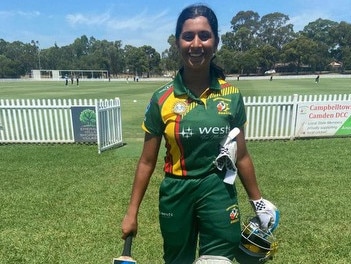 Aditi Shidore, Campbelltown Camden Ghosts, U18s Women's Brewer Shield, NSW Women's Premier Cricket, 2023-24. Picture: Campbelltown Camden CC