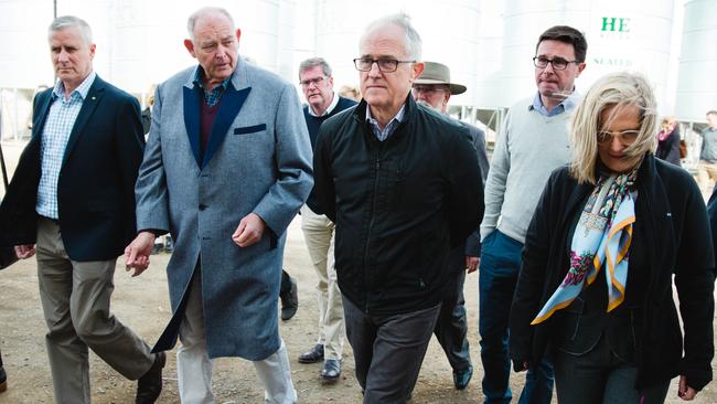 Malcolm and Lucy Turnbull in Forbes before last night’s Canberra meeting. Picture: Susan Hodge