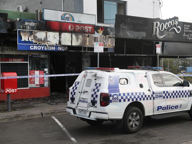 The fire also damaged a Post Office. Picture: David Crosling