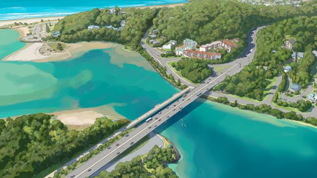 An artist impression of the Gold Coast Oceanway crossing at Currumbin Creek.