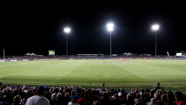 The crowd at a previous AFL game between Western Bulldogs and Gold Coast Suns in Cairns. PICTURE: Stewart McLean