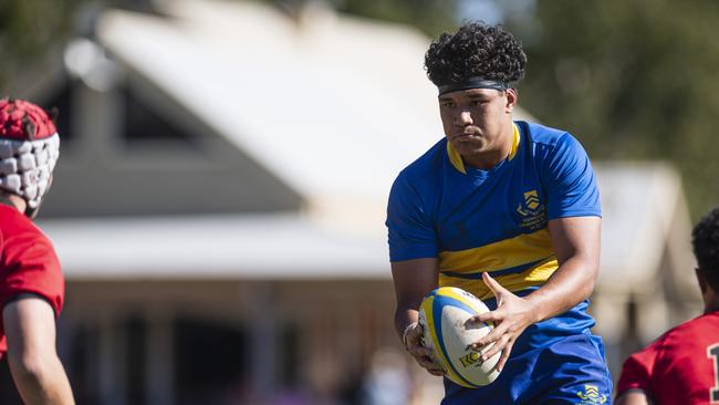 Rupeni Baravilala of Toowoomba Grammar School 1st XV against St Joseph's College, Gregory Terrace 1st XV in Round 6 GPS Queensland Rugby at TGS Old Boys Oval, Saturday, August 17, 2024. Picture: Kevin Farmer