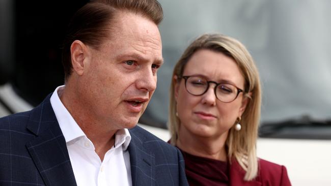Brisbane Lord Mayor Adrian Schrinner and Deputy Mayor Fiona Cunningham. Picture: David Clark
