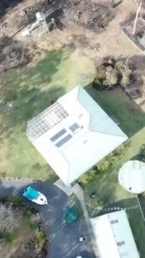 Drone footage captures "miracle" house that survived bushfire