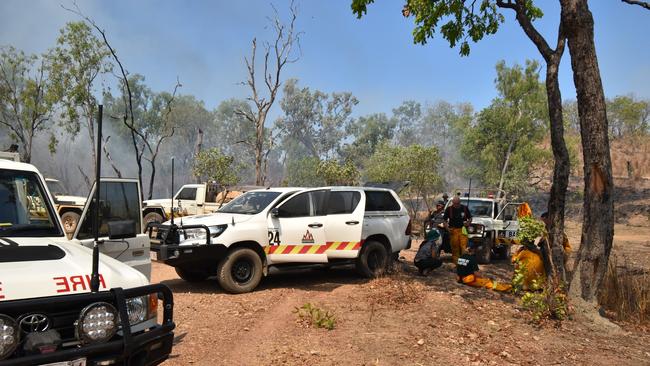 Bushfires NT responded to two deliberately lit fires, one at Adelaide River and one at Darwin River, on the same day. Picture: Supplied