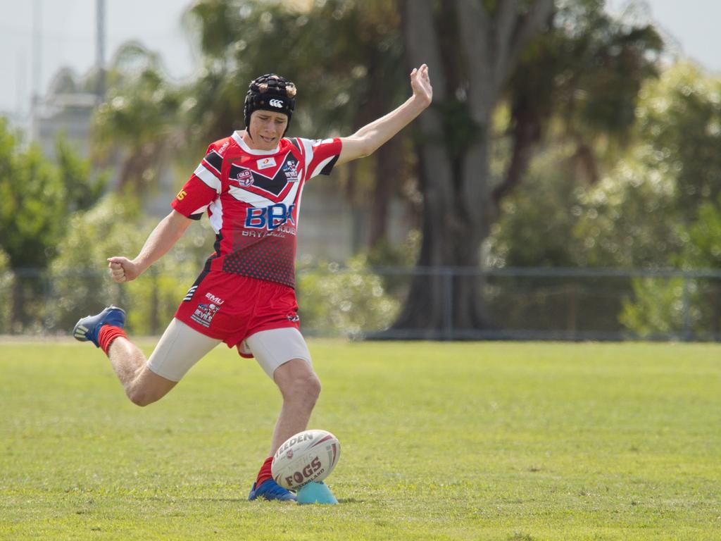 Balin Burnett in the Magpies and Norths clash in the RLMD U16s semi final, August 21, 2021. Picture: Marty Strecker