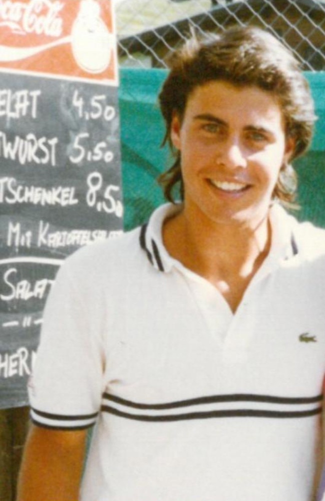 Josh Frydenberg sporting a mullet hairstyle during his tennis playing days