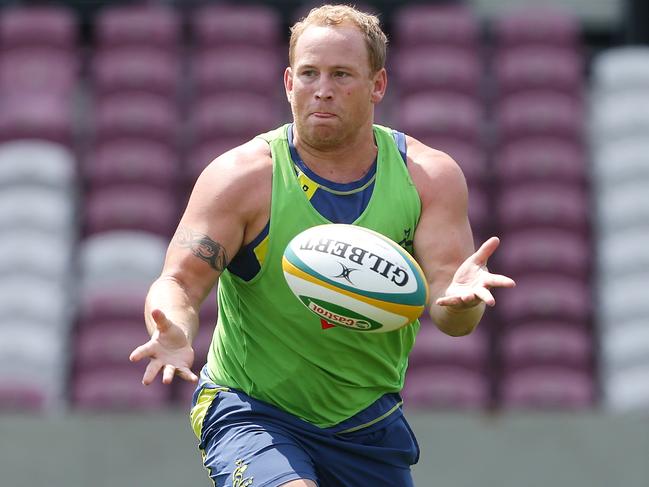 Brett Sheehan training for the Wallabies in 2012. Picture: Peter Wallis