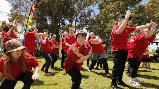 The BrightStars Dance Troupe perform at the Festival of Smiles to mark International Day of People with Disability. Picture: MATHEW FARRELL