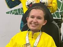 Back, Amanda Leeson, Ken Halliday, and Ash Maddern, front, Jamieson Leeson and Dan Michel at the Boccia World Championships.