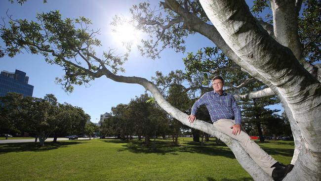 State MP Rob Molhoek is prepared to chain himself to a tree if necessary to save Carey Park from development. Picture Glenn Hampson