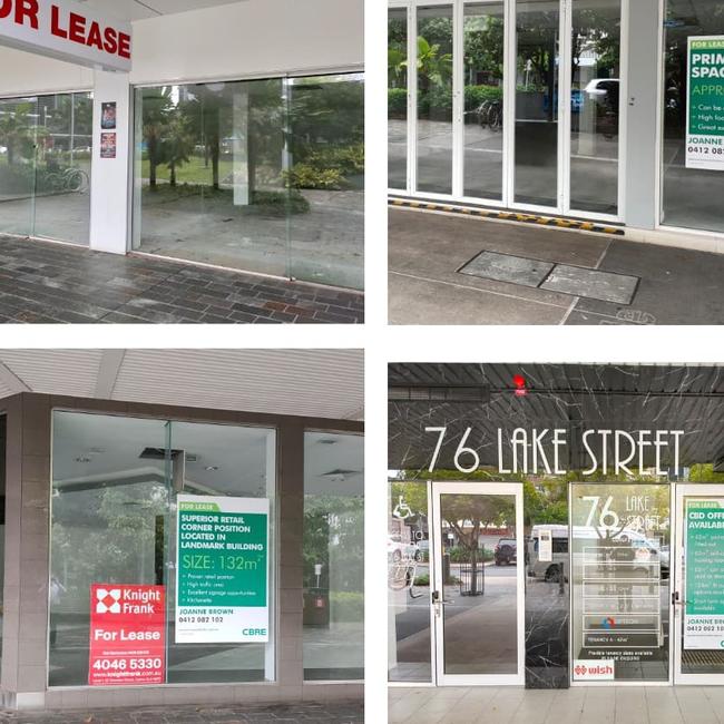 Cairns Chamber of Commerce vice president Matthew Tickner last year compiled photographs of vacant retail spaces in a small area of the CBD along Lake St and in the Shields St pedestrian mall. PICTURE: SUPPLIED