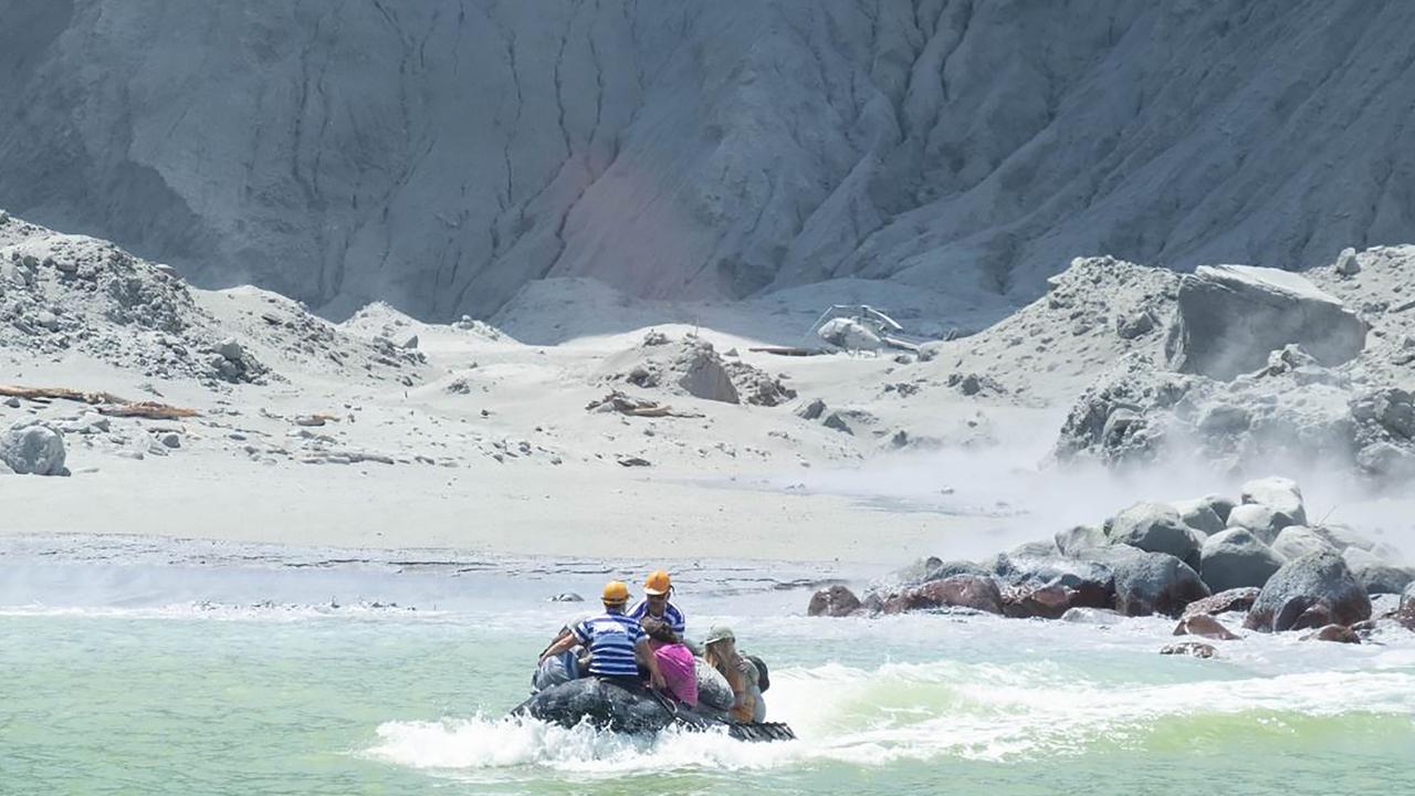White Island Tour operators rescued people minutes after the volcano erupted. Picture: AFP/Michael Schade