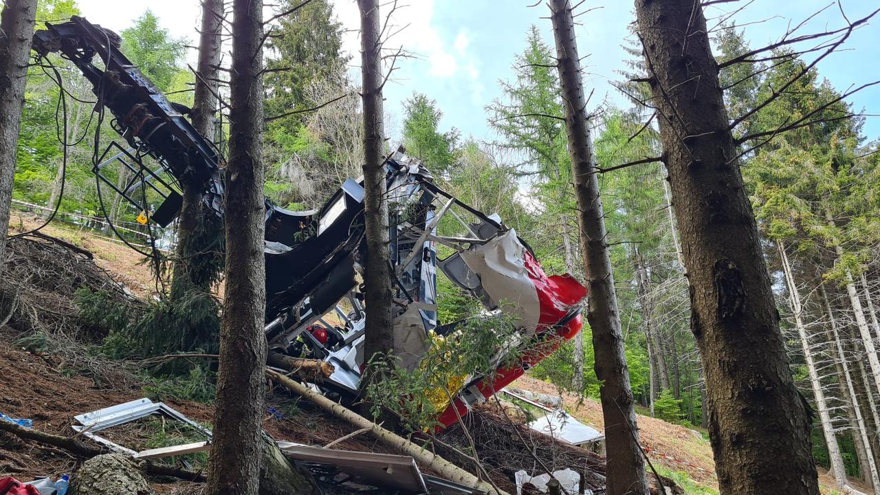 The crash happened just a month after cable cars reopened following the lockdowns in Italy. Picture: National Alpine and Speleological Rescue Corps via Getty Images